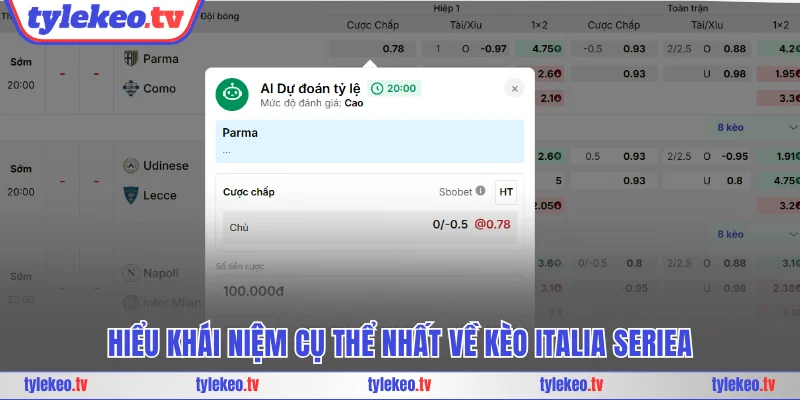 Hiểu khái niệm cụ thể nhất về kèo Italia Seriea